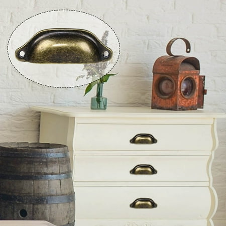 Vintage Bin Pull - Bin Cup Pulls Cabinet Handles Vintage Bronze Tone Dresser Pull Handle for Cupboard Drawers Dresser Door 5pcs