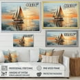 thumbnail image 4 of Designart "Minimalism Sailboat flow I" Sailing Boat Floater Framed Wall Art Living Room, 4 of 7