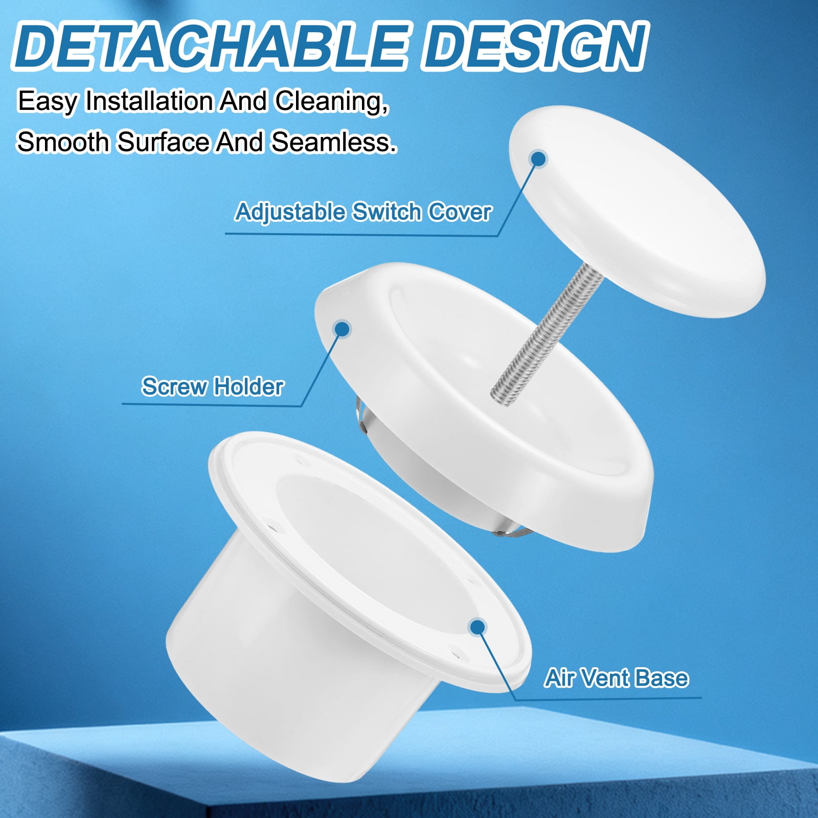 Uxcell 6 Inch Round Air Vent Cover, ABS Exhaust Adjustable Valve Diffuser, White