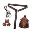thumbnail image 3 of 5 piezas de cinturón medieval, bolsa, falda, senderismo, botella, accesorios de disfraz medieval para fiesta Marrón, 3 of 8