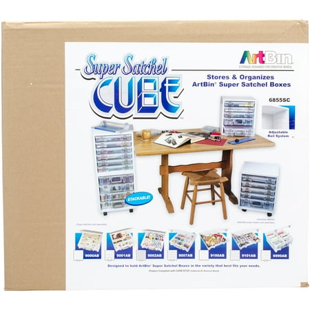ArtBin Super Satchel Cube - Empty-15.5"X16.75"X15.625" White FOB: MI