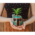 thumbnail image 3 of Star Wars Boba Fett Helmet 3-Inch Ceramic Mini Planter With Artificial Succulent, 3 of 6