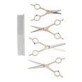thumbnail image 4 of Dog Grooming Scissors Kit, Pet Grooming Shears Kit Professional   Stainless Steel  Safety Round Tip 5pcs  For Long Hair Pets, 4 of 8