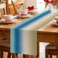 thumbnail image 5 of Blue Beige Ombre Table Runner 90 Inches, Modern Gradient Abstract Art Bed Runner Dresser Scarves Tabletop for Indoor Outdoor Parties/Ceremony/Banquet, 13" x 90", 5 of 9