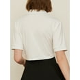 thumbnail image 3 of Lovito Women's Preppy Casual Plain Polo Neck Button Short Sleeve Regular Fit Tops Crop T-Shirt for Daily, 3 of 7