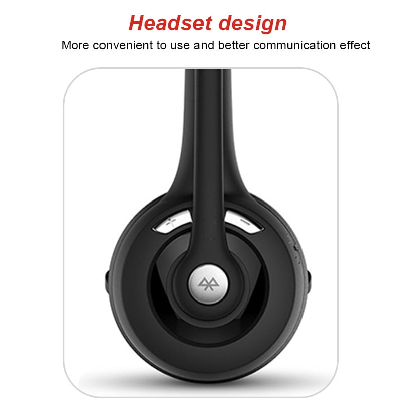 Bluetooth Headset with Microphone,Noise Canceling Wireless Over Ear Headphones, Bluetooth Headphones with Mic, Phone Headset Mute Button for Laptop, Skype, Call Centers, Office, Trucker