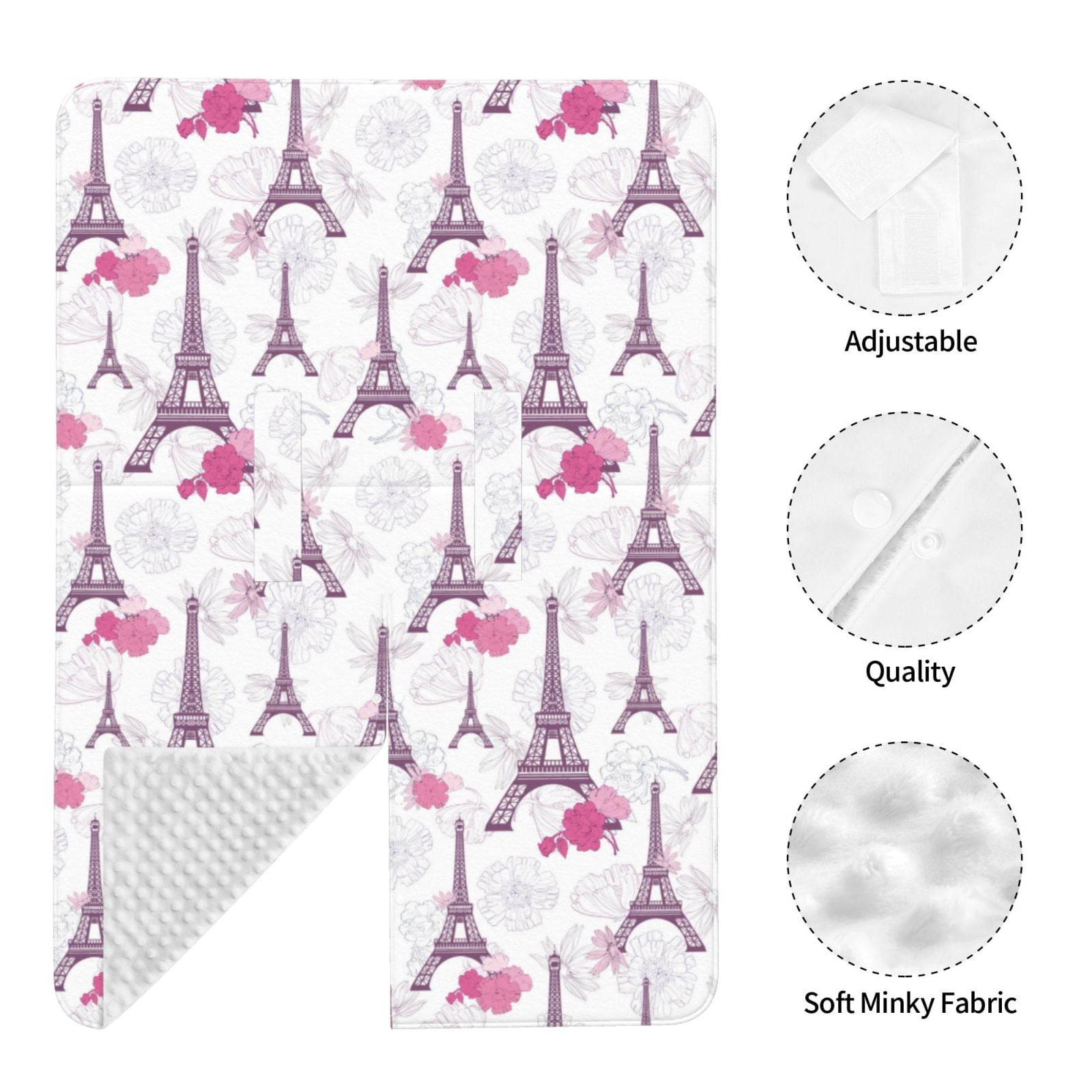 Car Seat Cover Baby - Eiffel Tower flowers Breathable Infant Car Seat Cover for Baby Carseat, Lightweight Comfort Baby Essentials Must Haves Newborn Stuff for Girl Boy