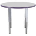 thumbnail image 3 of ECR4Kids 36in Round Contour Thermo-Fused Adjustable Activity Table Grey/Eggplant/Silver - Super Leg, 3 of 8