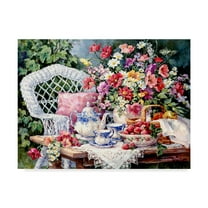 Trademark Fine Art 'Tea And Strawberries' Canvas Art by Barbara Mock