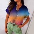 thumbnail image 5 of Patlollav Womens Shirts Clearance Plus Size,Ladies Tops Turndown Collar Print Fashion Casual Blouse, 5 of 6