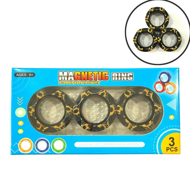 Fidget Toys – Anillos magnéticos para inquietos, juguetes ideales para aliviar el estrés para la oficina, escuela, divertidos anillos magnéticos para hombres, mujeres, adolescentes, niños, niñas, ansiedad oso de fresa Electrónica