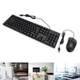 thumbnail image 1 of Business Keyboard Mouse, 104 Keys Keyboard Mouse Set Plug And Play Stable 4.9ft Length Cable USB Ergonomic  For Laptops For Game, 1 of 8