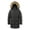 Black, variant on Victory OUTFITTERS Mens Mid-Length Winter Warm Hooded Parka Jacket With Removable Faux Fur Trim Mens Coat
