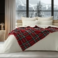 thumbnail image 3 of Evergrace Cozy Christmas Throw Red Check 50"x72", 3 of 10