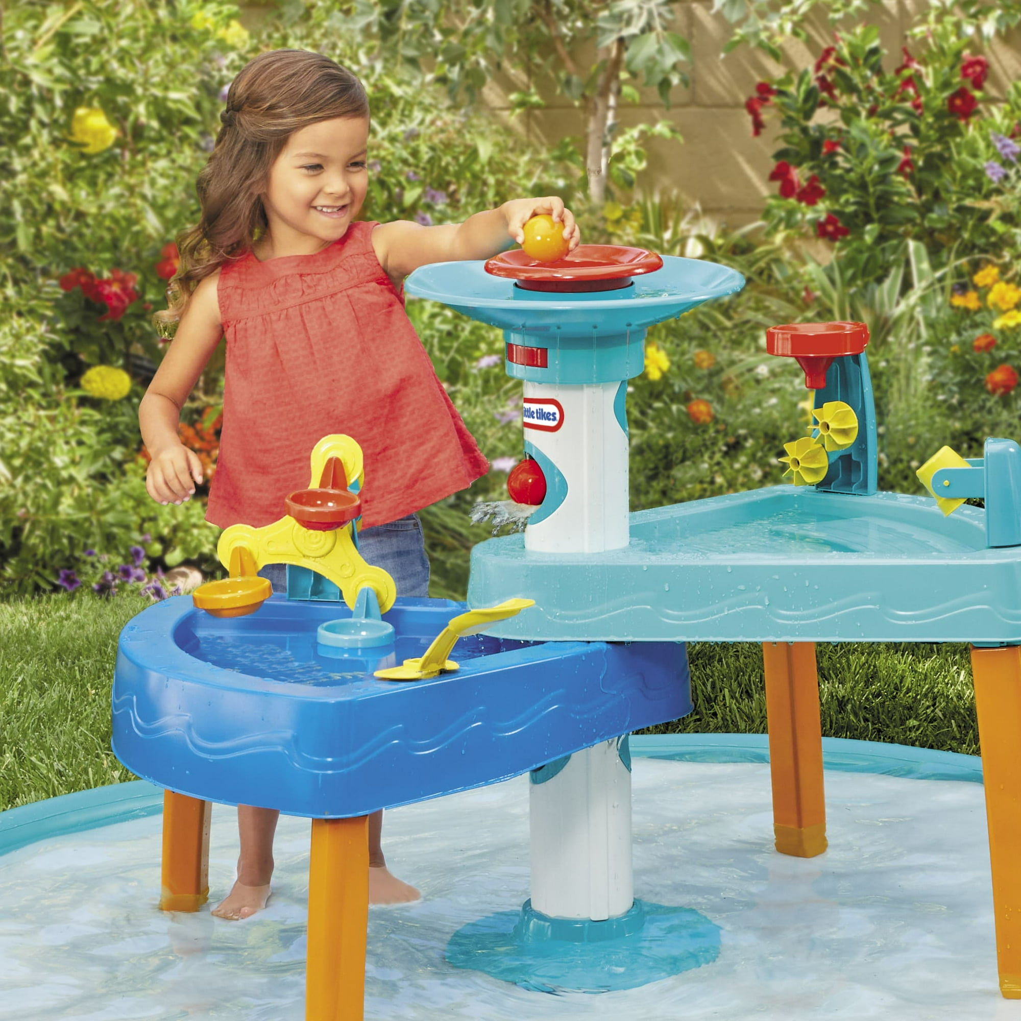 Little Tikes 3-in-1 Splash 'n Grow Outdoor Water Play Table and Splash Pad, for Kids Ages 3+