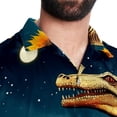 thumbnail image 5 of Crocodile Starry Sky Sunflower Men's Casual Short Sleeve Printed Button Down Spread Collar Tops Summer Beach Shirts Unisex, 5 of 6