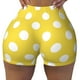 thumbnail image 2 of Fotbe Yellow And White Polka Dot Shorts Sin Costuras – Shorts Deportivos de Cintura Alta para Mujer, Elásticos para Gimnasio, Yoga, Running o Ciclismo-Large, 2 of 8