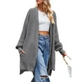 thumbnail image 3 of Long Cardigan Sweaters for Women Fall Trendy Oversized Open Front Winter Coat Grey L, 3 of 9