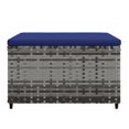 thumbnail image 2 of vidaXL Garden Footrests with Cushions 2 pcs Grey Poly Rattan, 2 of 5