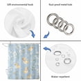 thumbnail image 3 of White Daisy Shower Curtain Set - Extra Long 72" x 96" Washable Bathtub Curtain with 12 Hooks, Spring Floral Duck Greenery Blue Waterproof Fabric Stall Shower Curtains for Bathroom/Bathtub Décor, 3 of 6