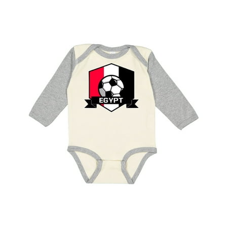 

Inktastic Soccer Egypt Flag Banner Boys or Girls Long Sleeve Baby Bodysuit