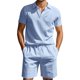 thumbnail image 4 of WILLBEST Traje de Verano para Hombre, de Carga Corta, Holgado, Informal, Transpirable, de Manga Corta, de Lino, 4 of 8