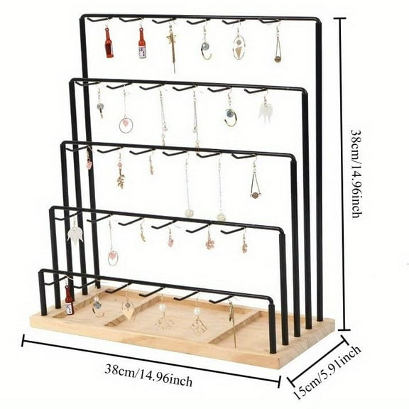 Jewelry Display for Vendors, 30 Hooks Earring Display Stand for Selling, Earring Holder Organizer, Jewelry Display Stand for Bracelets, Necklaces, Keychain, Ring, Vendor Booth, Retail Jewelry Display