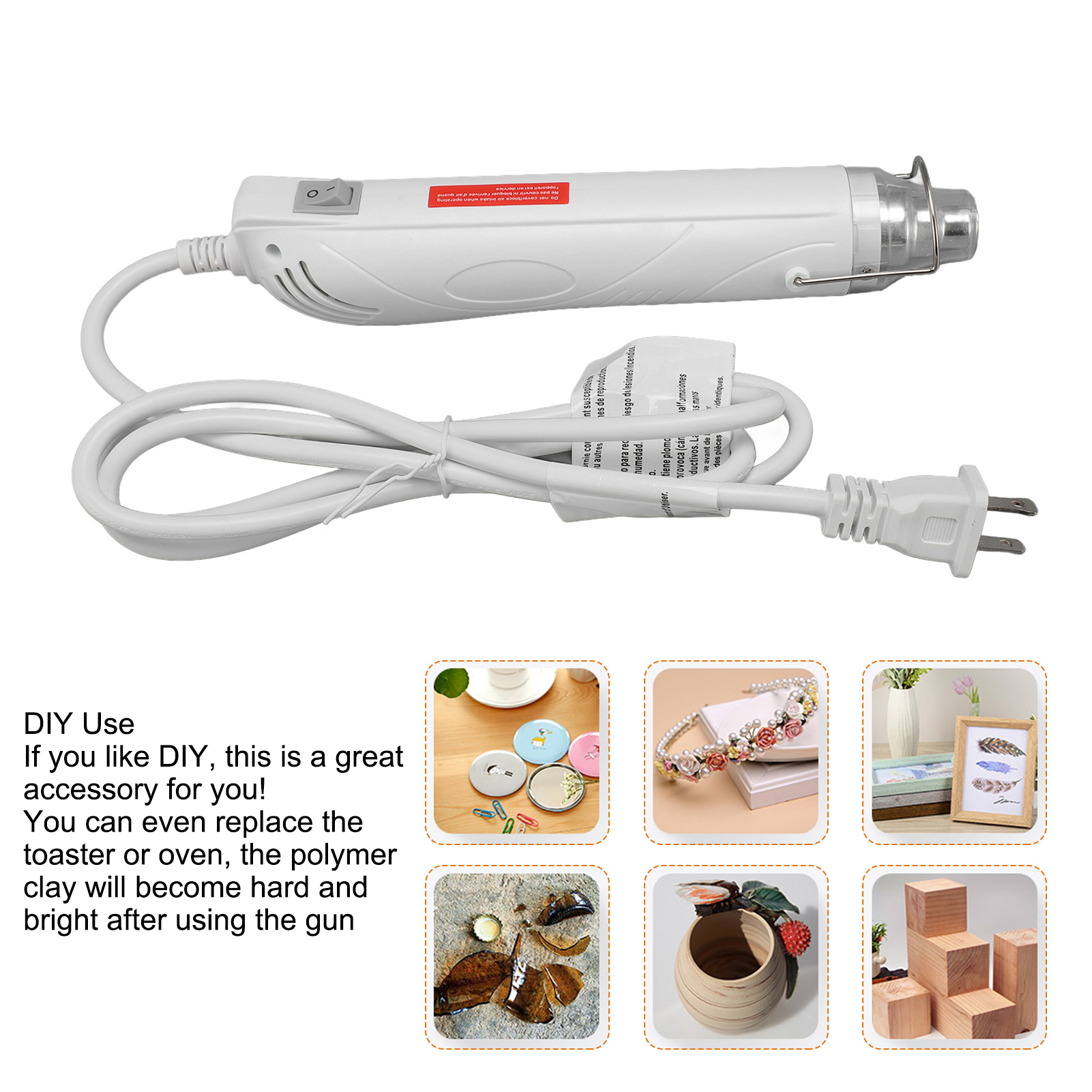 LAZIOEGR Heat Gun for Crafting Dual Temperature Professional Heat Tool Mini Handheld Hot Air Gun With 5.7ft / 1.75m Long Cable 110V for Embossing Shrink Packaging Paint Crafts Electronics Black