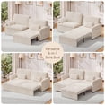 thumbnail image 3 of AIHO 78.7" Convertible Sofa Bed, Multi-Functional Adjustable Sleeper Sofa with Reclining Backrest & Removable Armrest, Space Saving Folding Couch Bed for Small Apartment Living Room,Beige, 3 of 13