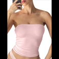 thumbnail image 3 of Top de Tubo Sin Tirantes con Espalda Descubierta y Doble Forro para Mujer, Estilo Y2K, para Salir en Verano de 2025 Rosa M, 3 of 8