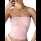 thumbnail image 3 of Top de Tubo Sin Tirantes con Espalda Descubierta y Doble Forro para Mujer, Estilo Y2K, para Salir en Verano de 2025 Rosa XL, 3 of 8