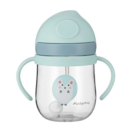 BINGLI Glass Water Bottles Baby Sippy Cup with Weighted Spill Proof Toddlers Cup with Handle Glass Bottles Juice Bottles