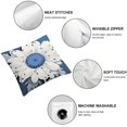 Vllo0ord Grey and Blue Throw Pillow Covers Daisy Flowers Cushion Covers