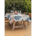 thumbnail image 3 of Outdoor Tablecloth with Umbrella Hole for Patio/Picnic/Party/Camping, Blue Coastal Waterproof Table Cloth Rectangle Table Cover Washable, Summer Beach Coral Shell Starfish Vintage (60"x 102"), 3 of 8