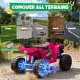 thumbnail image 6 of 24V Kids Ride On ATV for Ages 3-8, 4WD Electric Quad with 4 Motors, Bluetooth Music, LED Lights, Spring Suspension, 3-5 km/h, 110 lbs Capacity, Battery Powered Toy for Boys Girls, Pink, 6 of 8