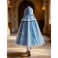 thumbnail image 4 of Girls Velvet Princess Cape Kids Hooded Fancy Cloak Dress up Cape Ice Outfit, 4 of 4