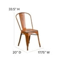 thumbnail image 6 of Flash Furniture Commercial Grade 4 Pack Distressed Orange Metal Indoor-Outdoor Stackable Chair, 6 of 14
