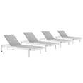 thumbnail image 5 of Modway Chaise Longue de Patio en Aluminium Charleston, Blanc Gris (Ensemble de 4), 5 of 5