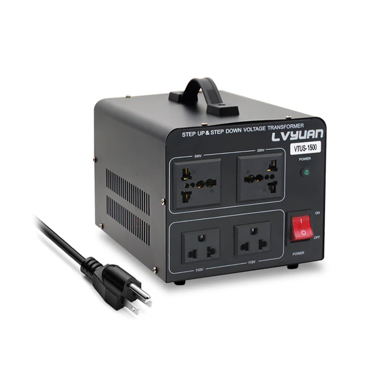 LVYUAN 1500 Watts Voltage Converter 110V to 220V / 220V to 110V Power Converter Step Up & Down Transformer