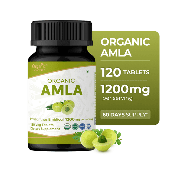 ORGANIC SPREE Amla (Indian Gooseberry) 120 Tablets – USDA Organic Certified