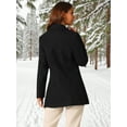 thumbnail image 5 of DARING DIVA Women's Double Breasted Long Sleeves Button Down Winter Peacoat XL Black, 5 of 7