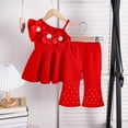 thumbnail image 2 of Toddler Baby Girls Clothes Short Sleeves T-Shirt Tops + Shorts Cute Summer Outfits Set Girls Summer Set 1-3 Years,18-24 Months, 2 of 6