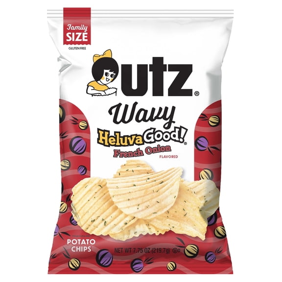 Utz Helluva Good! French Onion Wavy Chips, 2.75 oz. - Pack of 14