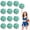 green + white, variant on Cheerleading Poms 12 Pcs Four Finger Handle Handheld Pompoms for Sports Team Cheer Spirit Games Dance Party Adults