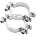 thumbnail image 1 of 2 Pack 4.25 Inch Heavy Duty Rigid Handleless Flat Pipe Bracket Clamp 304 Stainless Steel Split Ring Hanger ID 114.3mm, 1 of 5