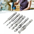 thumbnail image 2 of 6pcs Composite Tapping Drill Bit Kit, Hex Shank Screw Tap M3-M10 HSS Spiral Thread Drill Bits, Composite Screw Tapping Drill Bits tool Set for Soft Metals Aluminum Iron, 2 of 7