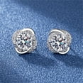 thumbnail image 2 of HANXIULIN Moissan Diamond Round Shaped Stud Earrings Fashion Moissanite Earrings Jewelry Gift for Women and Girls, 2 of 6