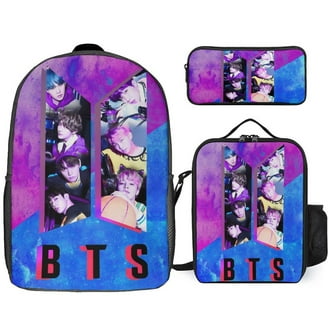 BTS＠ Kpop BTS 3 Piece Backpack Set with Lunch Bag Pencil Case, High