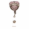 thumbnail image 1 of Badge Holder-Nurse-Crystal Heart-Rose/Silver (Pull-Reel), 1 of 1