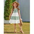 thumbnail image 7 of Arshiner Toddler Girl Summer Dresses Casual Sleeveless Button Down Swing Flowy Tiered Midi Sundress with Pockets, 7 of 7